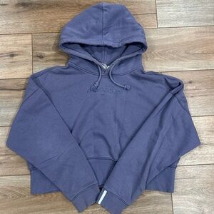 ADIDAS Casual 2000s Skater Style Purple Cropped Hoodie | Size Medium